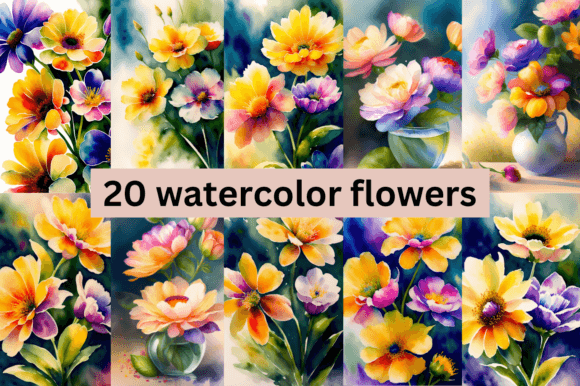 Download Watercolor Flowers Bundle - Watercolor flowers Collection