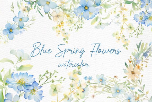 Download Watercolor Flowers Light Blue Flowers - Watercolor flowers Collection