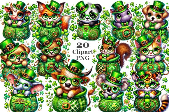 Download St. Patrick's Day Cute Animals PNG. - Premium Resources