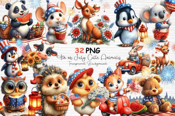 Download 4th of July Cute Animals PNG - Cute animals png Collection