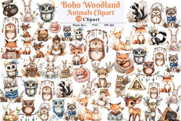 Download Boho Woodland Animals, Cute Animals Png - Cute animals png Collection