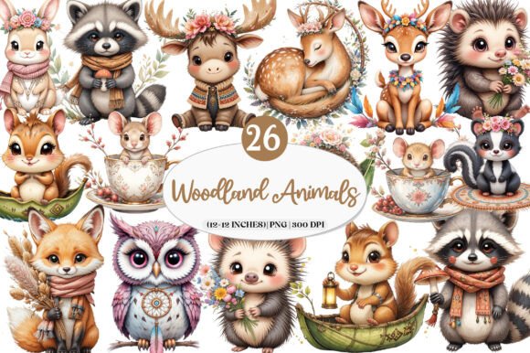 Download Boho Woodland Animals, Cute Animals Png - Cute animals png Collection