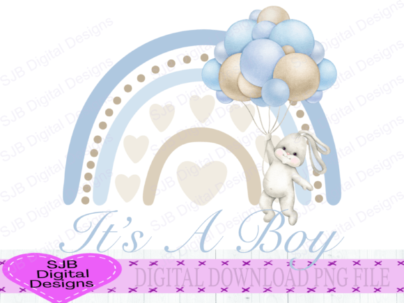 Download Its a Boy New Baby Watercolor Bunny - Watercolor bunny Collection