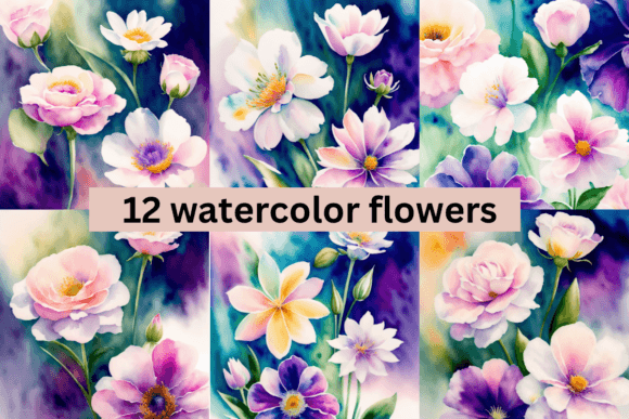 Download Watercolor Flowers Bundle - Watercolor flowers Collection