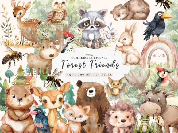 Download Boho Woodland Animals, Cute Animals Png - Cute animals png Collection