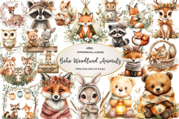 Download Boho Woodland Animals, Cute Animals Png - Cute animals png Collection